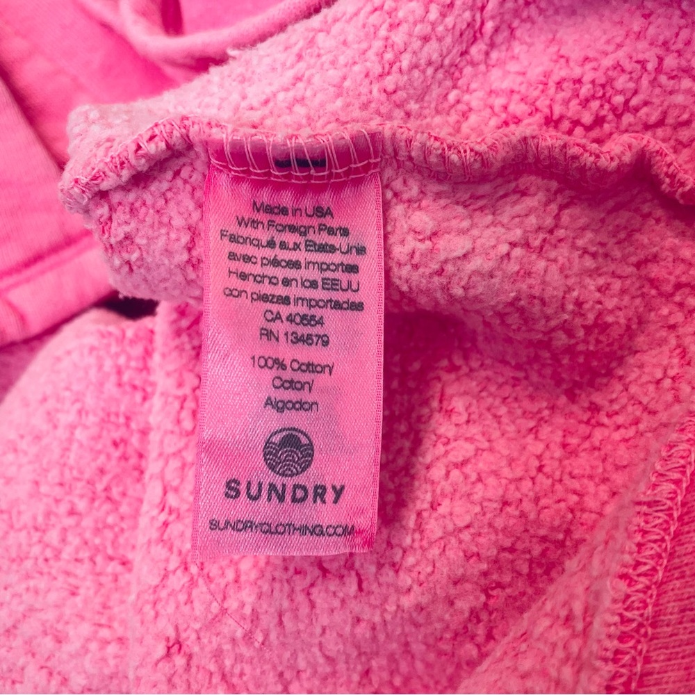 NWT Anthropologie Sundry Oversized Fleece Shirt size M in Hot Pink - Picture 7 of 8